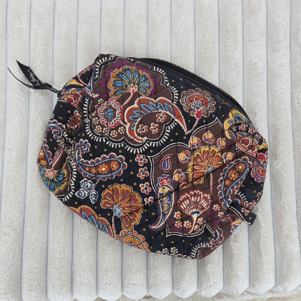 Vera Bradley Floral Quilted Bag with Black and Brown Accents